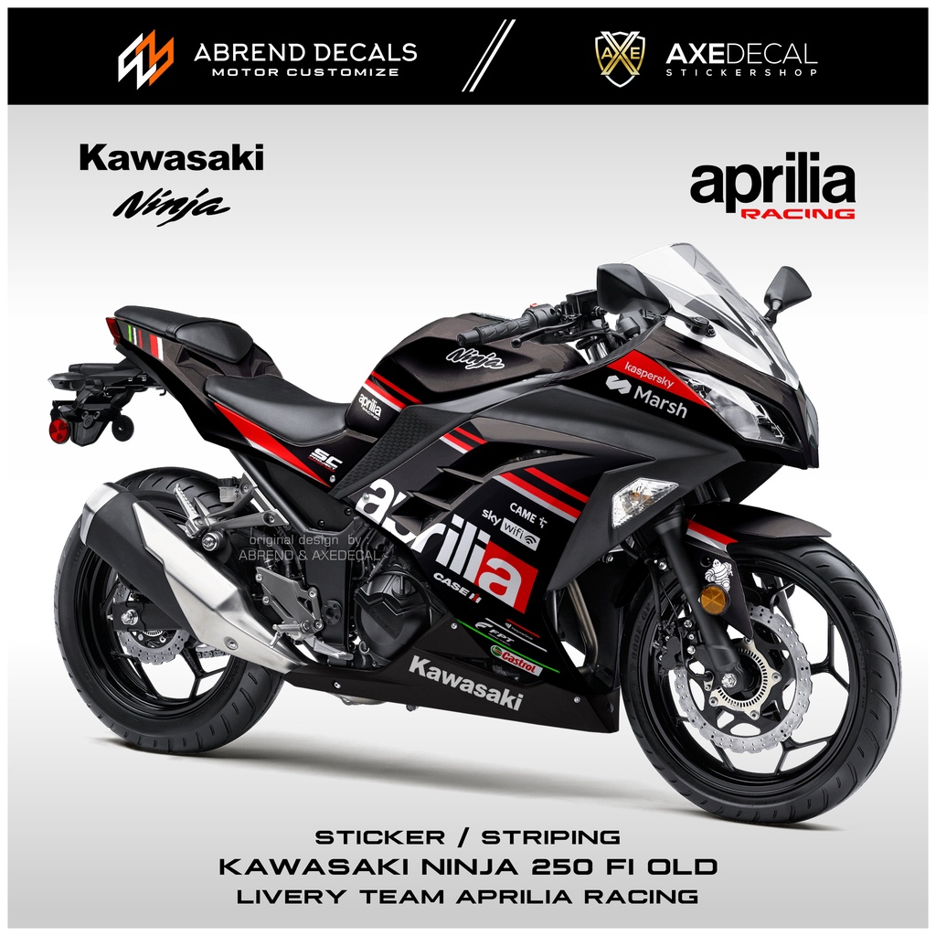 Jual Striping Ninja Fi Old Livery Team Aprilia Racing Stiker Motor Kawasaki Ninja Fi