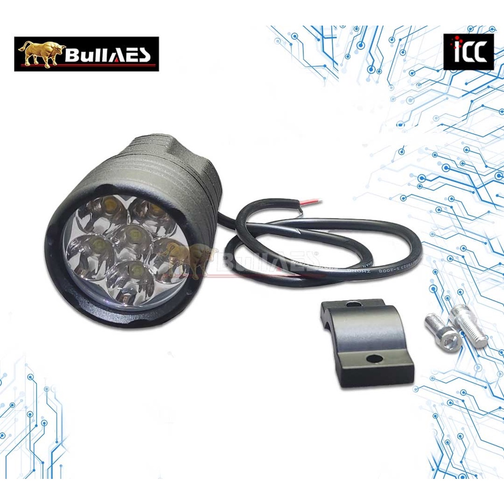 Lampu Tembak 6 Mata 60 Watt  Led Sorot tipe F6X 2 warna Putih kuning  AES-2633-AD