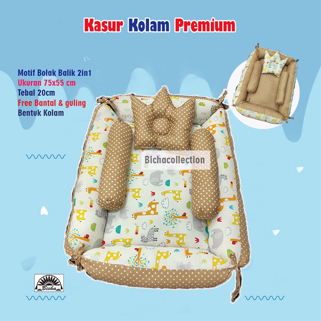 KASUR BAYI TENDA KELAMBU / KASUR BABY KELAMBU SET BANTAL FREE BANTAL PEYANG CROWN + 2 GULING BABY-jerapa