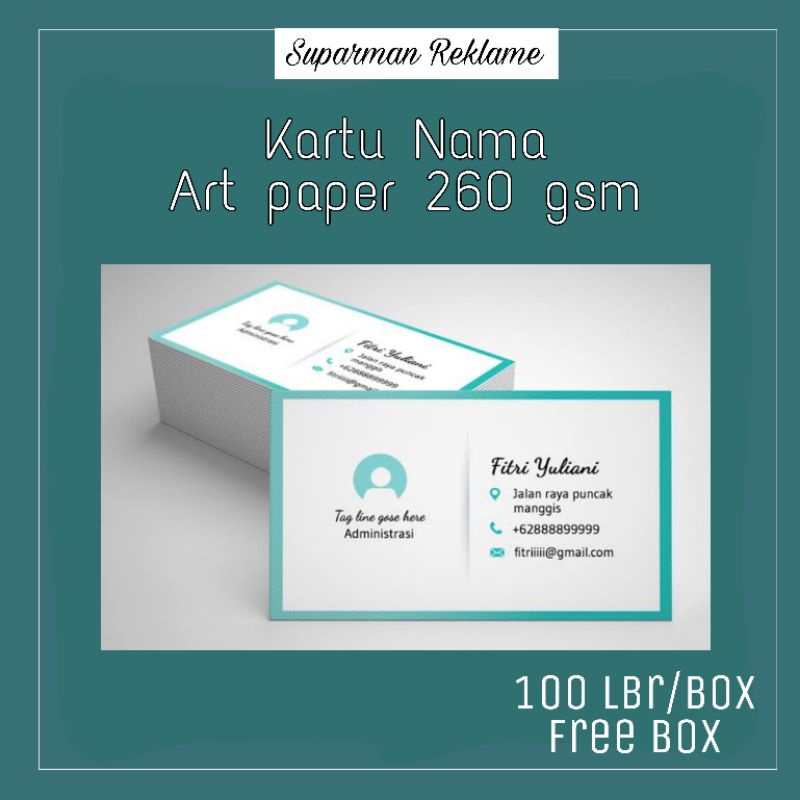 

Kartu Nama art paper 260gsm / box isi 100 free box