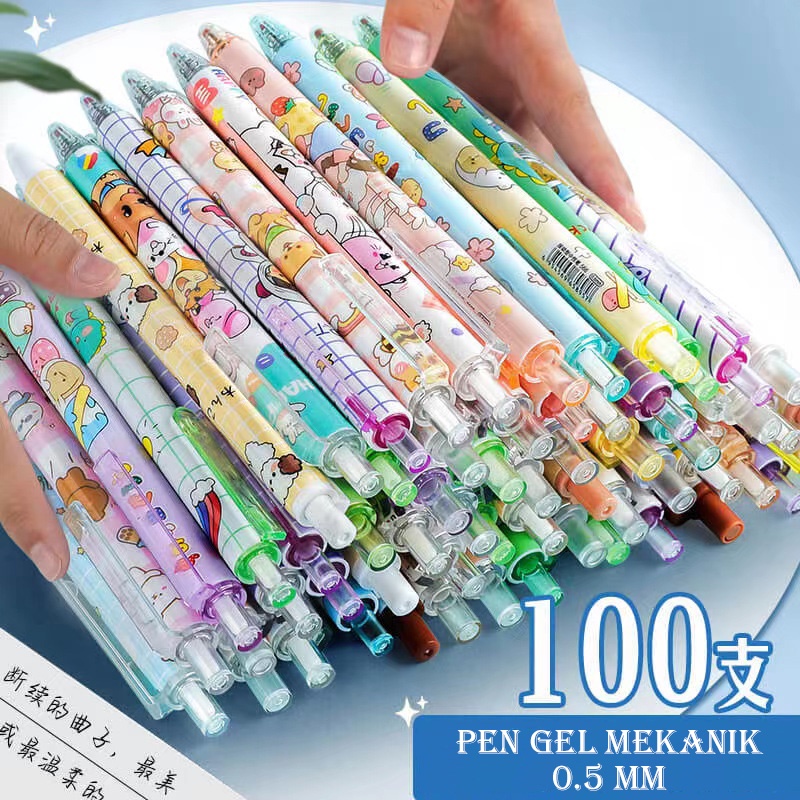 [1 PCS] PEN GEL MEKANIK MOTIF CARTOON PULPEN GEL MEKANIK LUCU PULPEN AESTHETIC