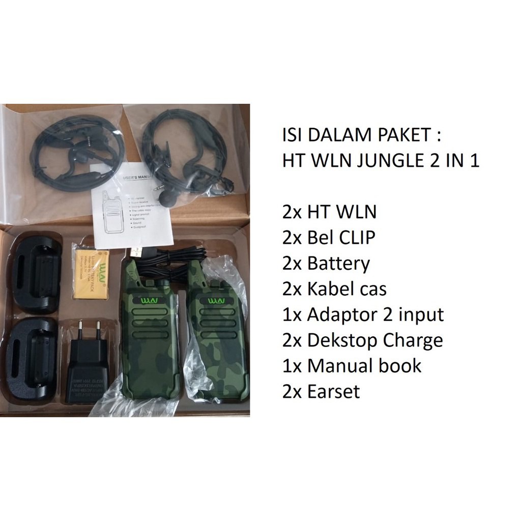 HT WLN KD C1 Loreng Army (isi 2HT) 5watt UHF single band FREE EARSET Garansi 1 Tahun Walkie talkie | WLAN KDC1 Jungle Army Tentara Two Way 400-470Mhz | WILAN KD-C1 handy talky radio