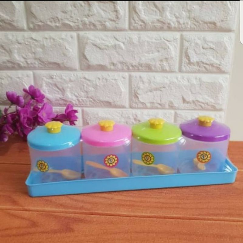 Toples Tempat Bumbu Set Sekat Plastik