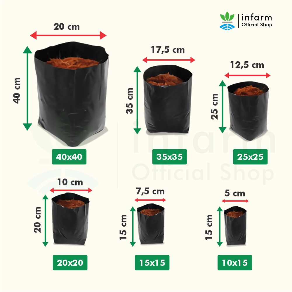 INFARM - Polybag Paket 30 pcs Ukuran 35cm x 35cm