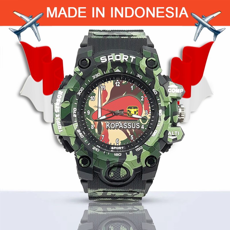 {Istimewa} Jam Tangan KOPASUS (TNI) -Hitam Army Water Resistant