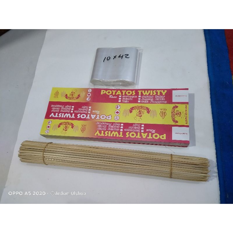 

Paket Kertas + Tusuk + plastik kemasan Kentang Ulir / Kentang Spiral