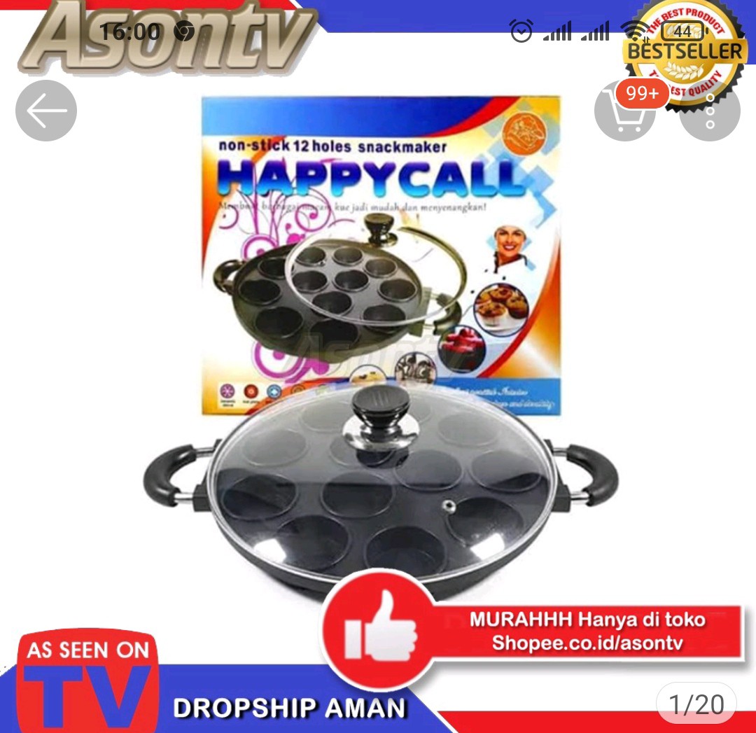 Cetakan Kue 8 Lubang Cr708 Happy Call - Buat Martabak Mini Lumpur Surga Maker Anti Lengket