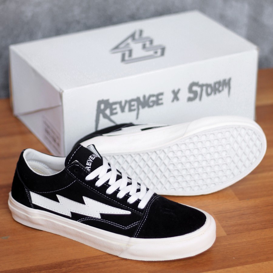 HOT PROMO !!! 12.12  SEPATU PRIA VANS PETIR REVENGE X STORM BLACK WHITE CASUAL SNEAKERS