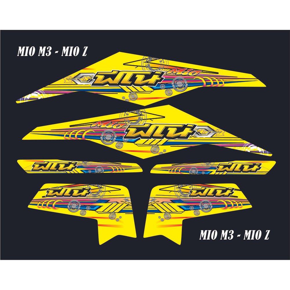 STRIPING MIO M3 MIO Z KUNING CUSTOM THAILOOK