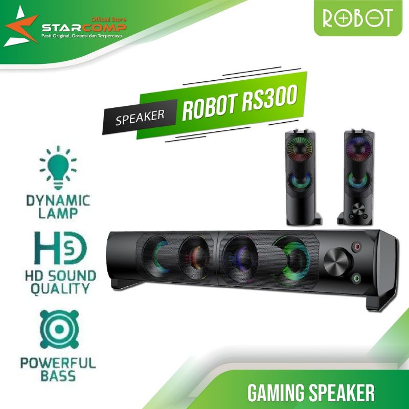 ROBOT RS300 SPEAKER SOUNDBAR MULTIMEDIA WITH RGB LED SPEAKER PC GAMING