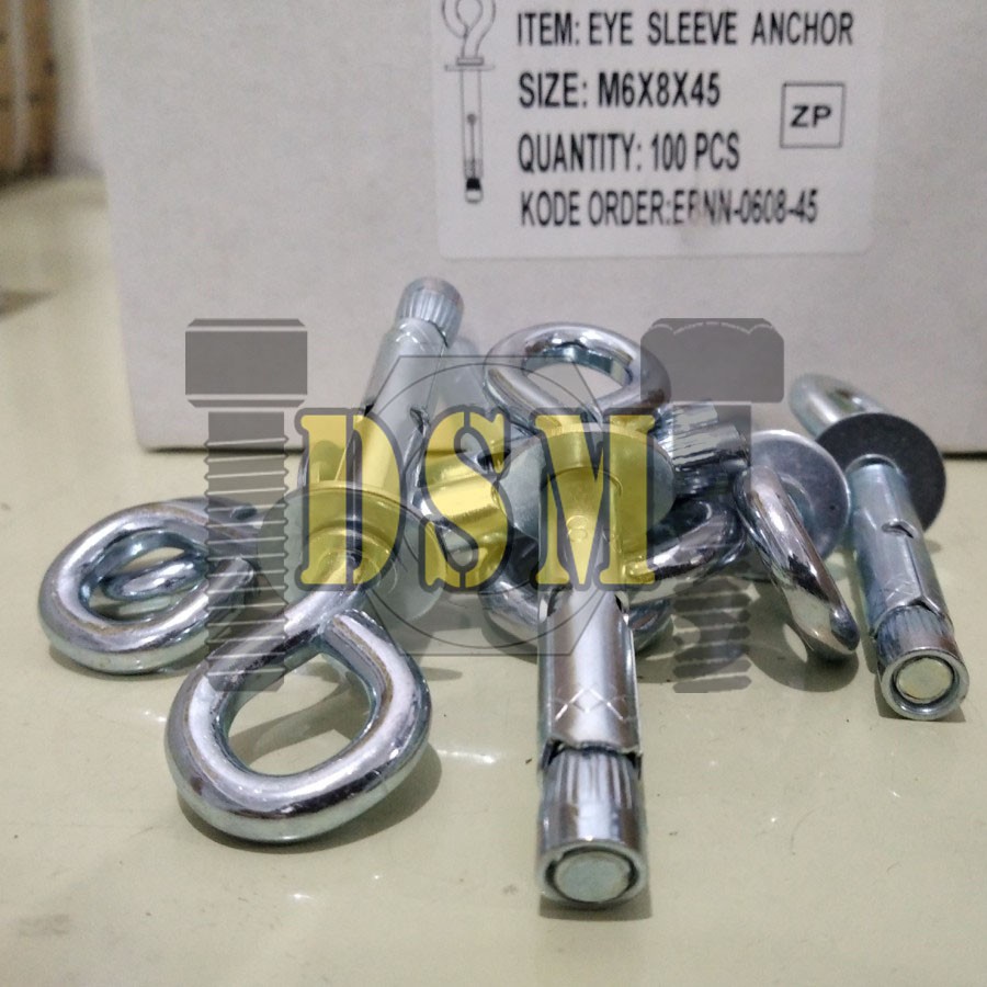 Eye Dynabolt M8x45 Gantung / Eye Bolt Sleeve Anchor M6x8x45