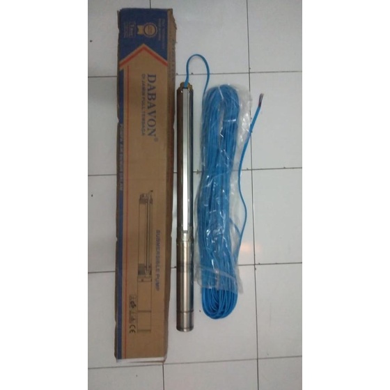 Pompa Satelit/Submersible Dabavon 3" 0,75 Hp + Kabel Biru 50M