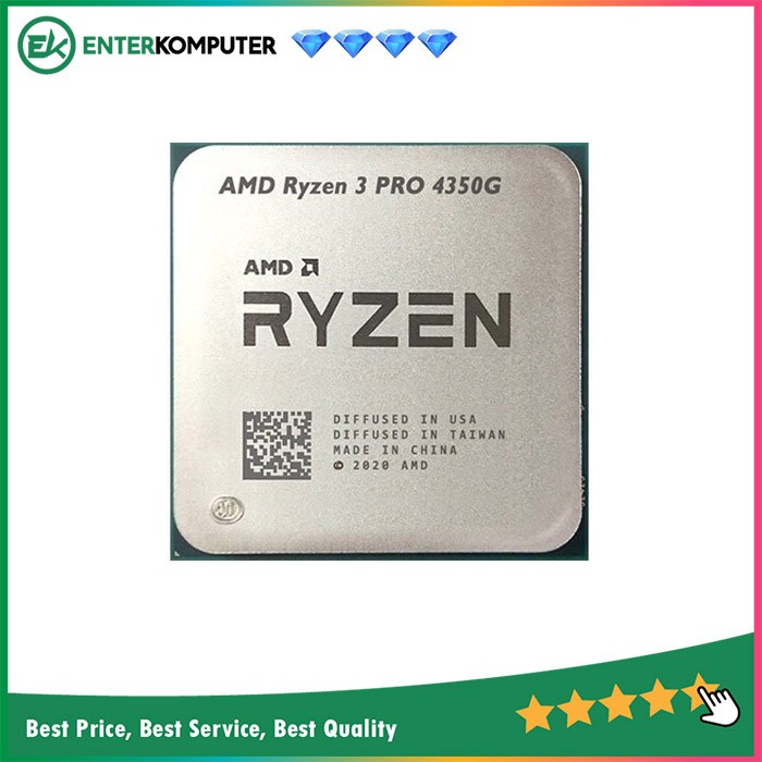 AMD Ryzen 3 Pro 4350G Up To 4.1Ghz AM4 [Tray] - 4 Core - with Cooler