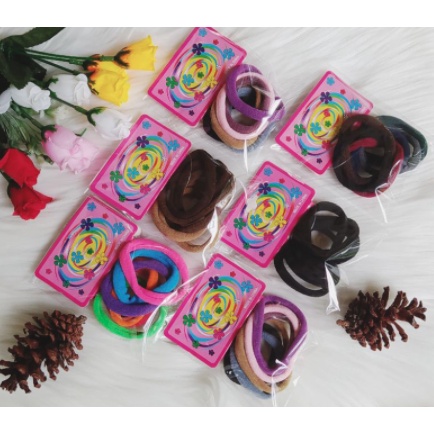 ikat rambut korea elastis ikat rambut donat warna warni