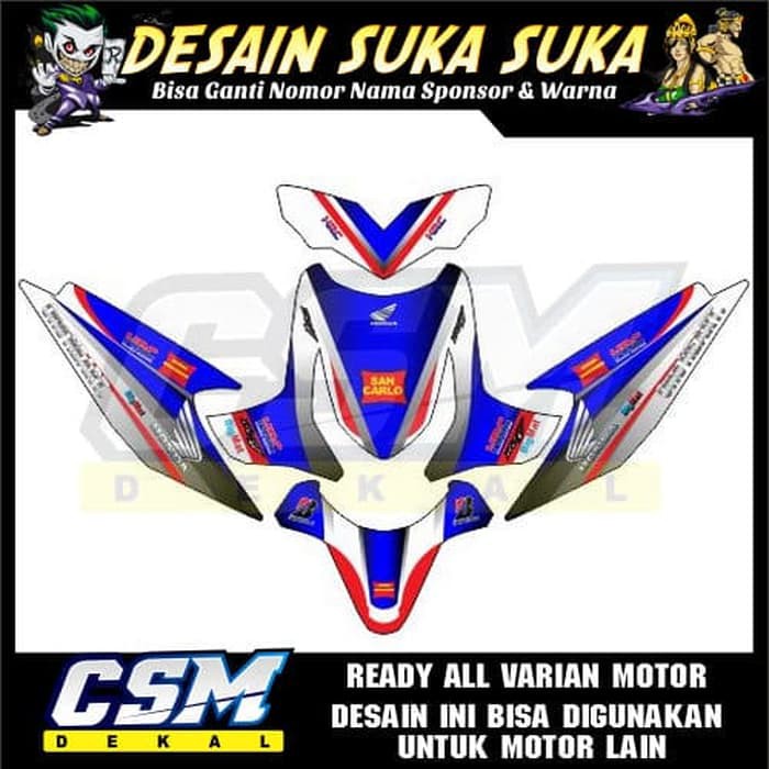 454 Dekal Decal Motor Beat Karbu Stiker Sticker Striping Body