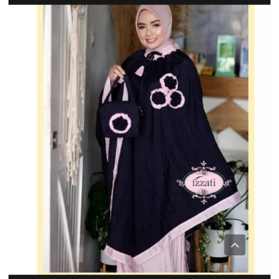 TERLARIS MUKENA DEWASA PARASUT PONCO SELEHER PLATINUM IZZATI - HITAM
