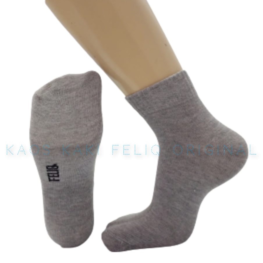 Perpasang Kaos Kaki Tebal Bahan Pe/Kaos Kaki Ankle Sport Feliq-ABU MUDA