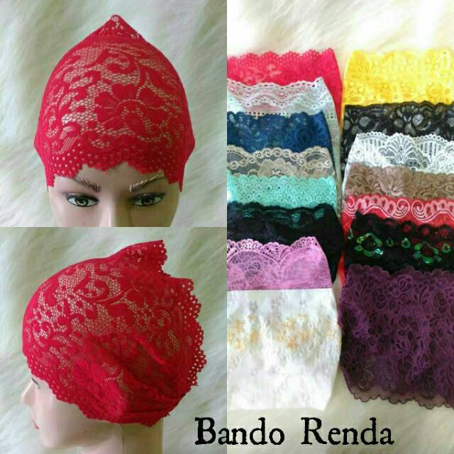 [KHB] Grosir Isi 10pcs Bandana Brukat ll Inner Renda l Dalaman Hijab l Daleman Kerudung ll Bisa COD