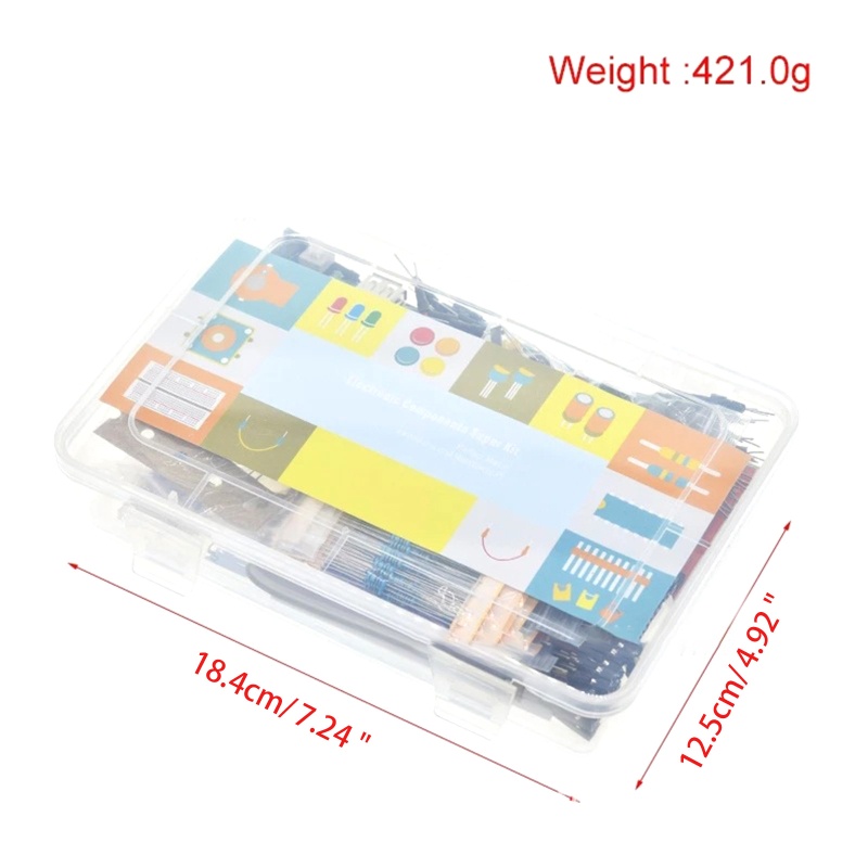 Btsg New Komponen Elektronik Basic Super Kit Dengan Resistor Kapasitor Buzzer LED