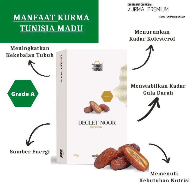 

Kurma Tunisia Madu 500gr Murah Premium Deglet Noor Madu 100% ORIGINAL dari Timur Tengah