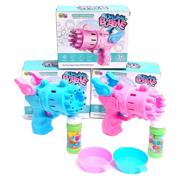 Mainan anak Pistol gelembung sabun Otomatis Bubble Gun WINGS 10 mata / Mainan bubble dream pelembung