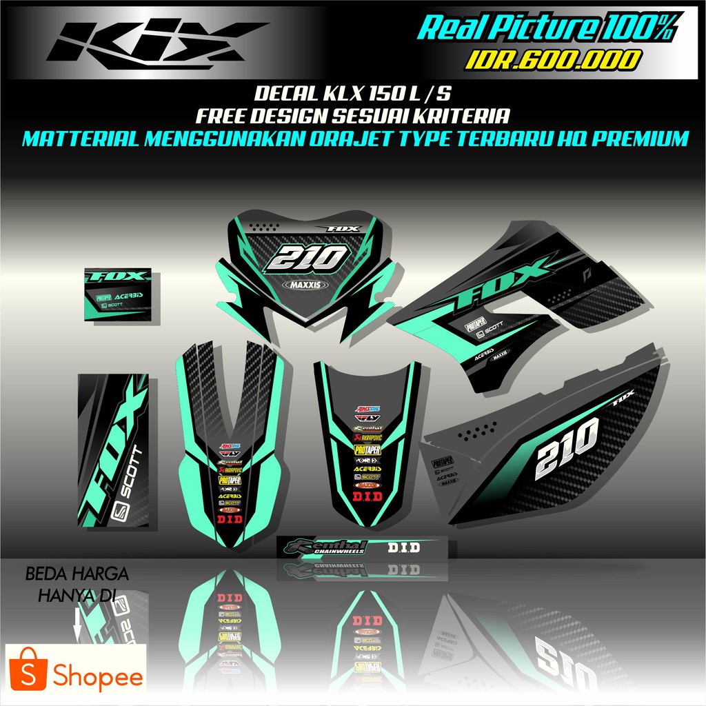 Decal Klx 150 L S Orajet Type Hq Premium Design Bebas Shopee