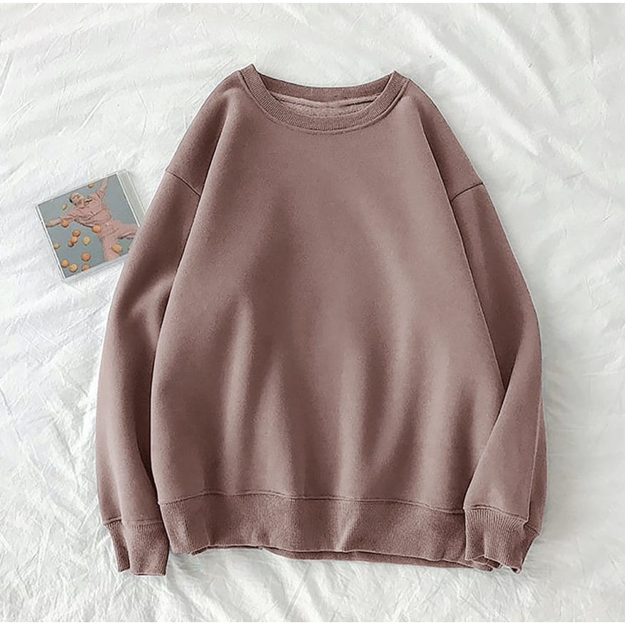 BEFAST - ZEC OOTD Sweater OLIVE / FLSW XXL Basic Sweater Fleece Oversize / Pakaian Wanita / Sweater Oversize / Fashion Wanita Santai / Sweater Polos / Keluaran Terbaru / OOTD Wania ALa Korean Style