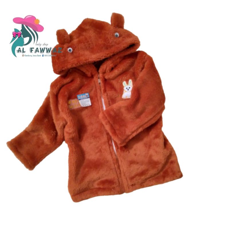 Jaket bayi/balita bulu new-Mahogany