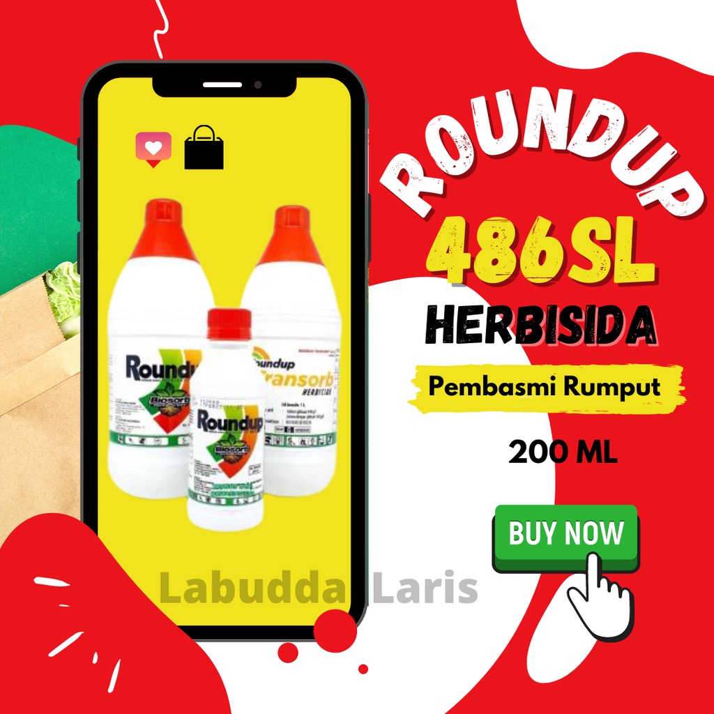 Roundup Herbisida Rumput Herbisida Sistemik Roundup 200ml Roundup Pesmbasmi Rumput Herbisida Sistemi