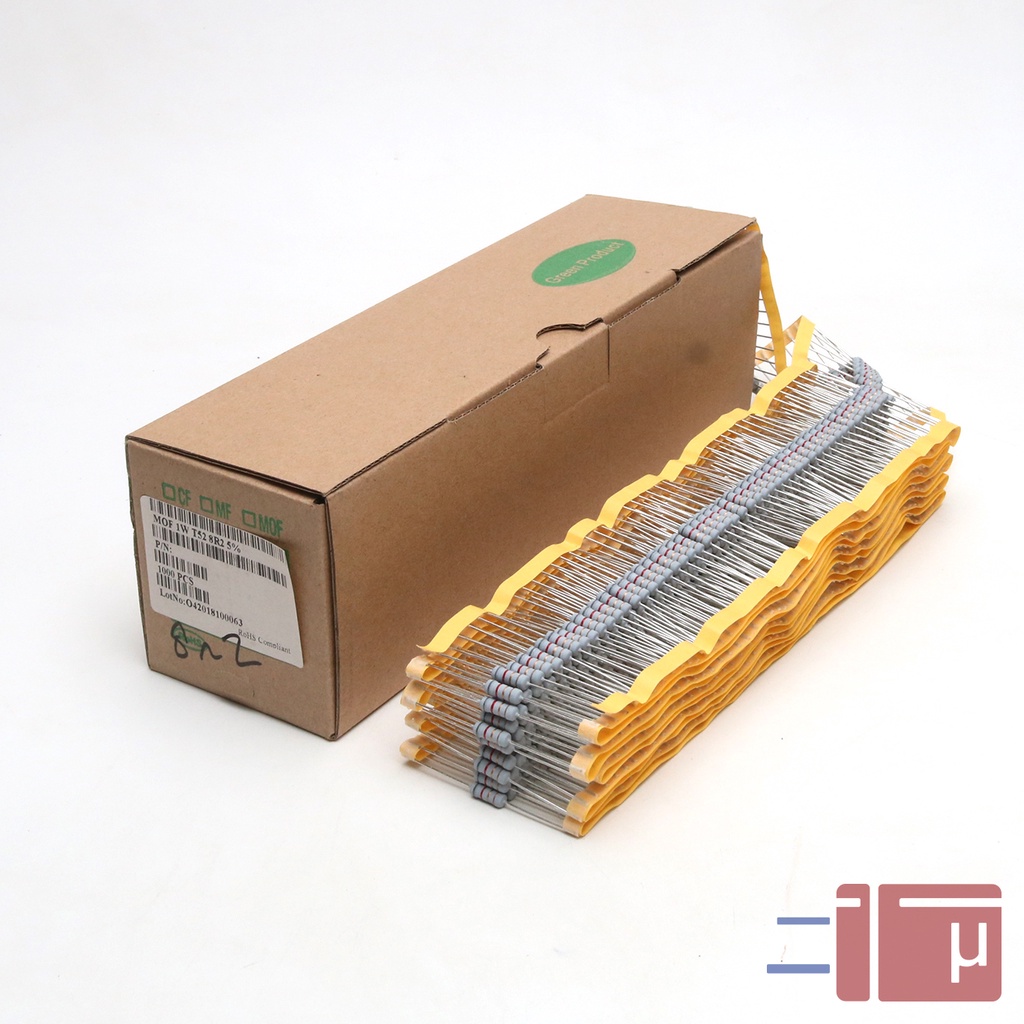 x10 Resistor 8R2 8.2 Ohm 1W Metal Oxide 5% Taiwan Kaki Tembaga