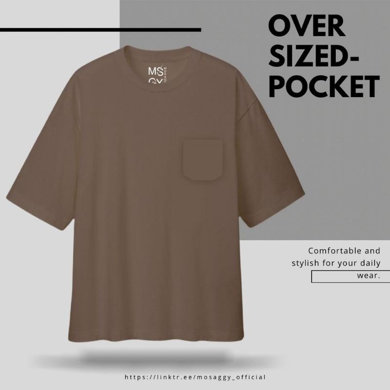 Kaos oversize / Kaos oversize polos / Kaos oversize kantong / Kaos katun polos oversize