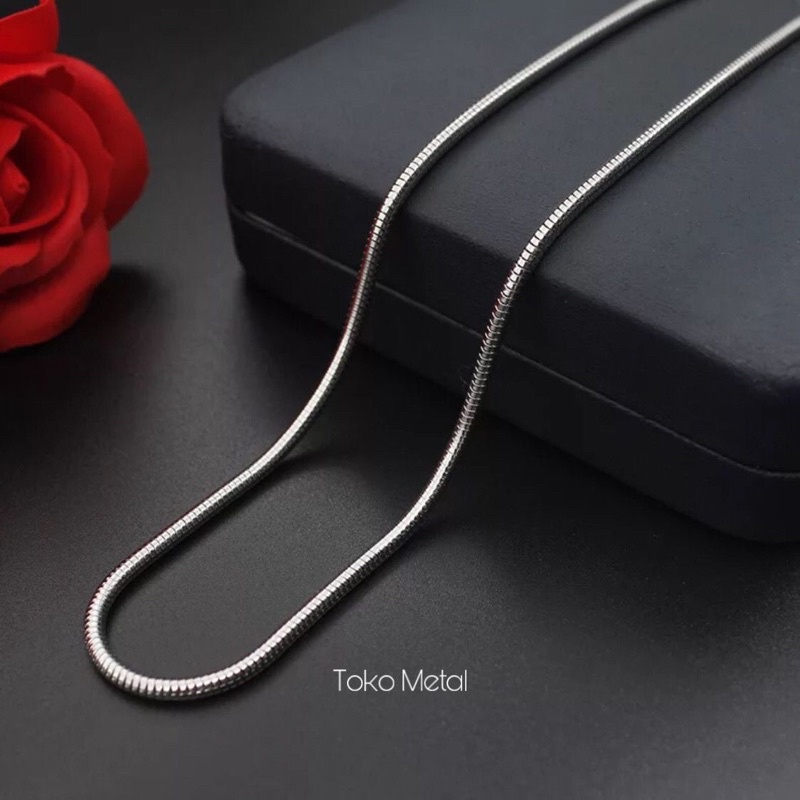 Kalung Titanium Bulat Pria dan Wanita Anti Karat  [ Toko Metal ]