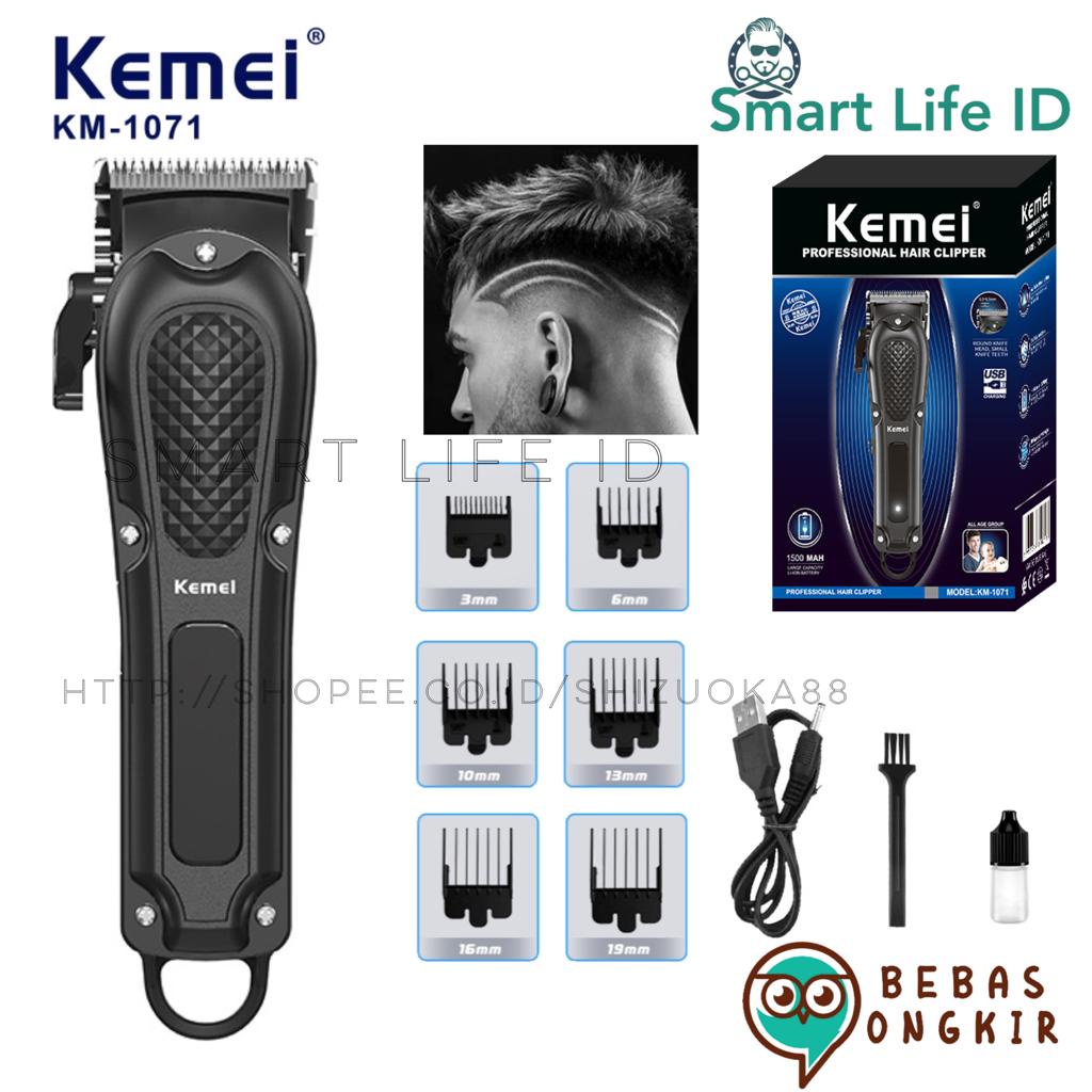 Kemei Alat Cukur Rambut Hair Clipper Elektrik Professional Mesin Pemotong Pemangkas Cukuran KM 1071