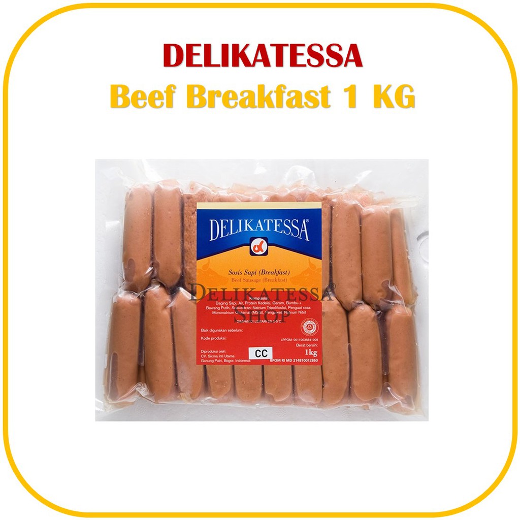 Delikatessa Beef Breakfast 1kg Sosis Sapi Sarapan Hotel Mini Horeca Halal Bakar Goreng Shopee Indonesia