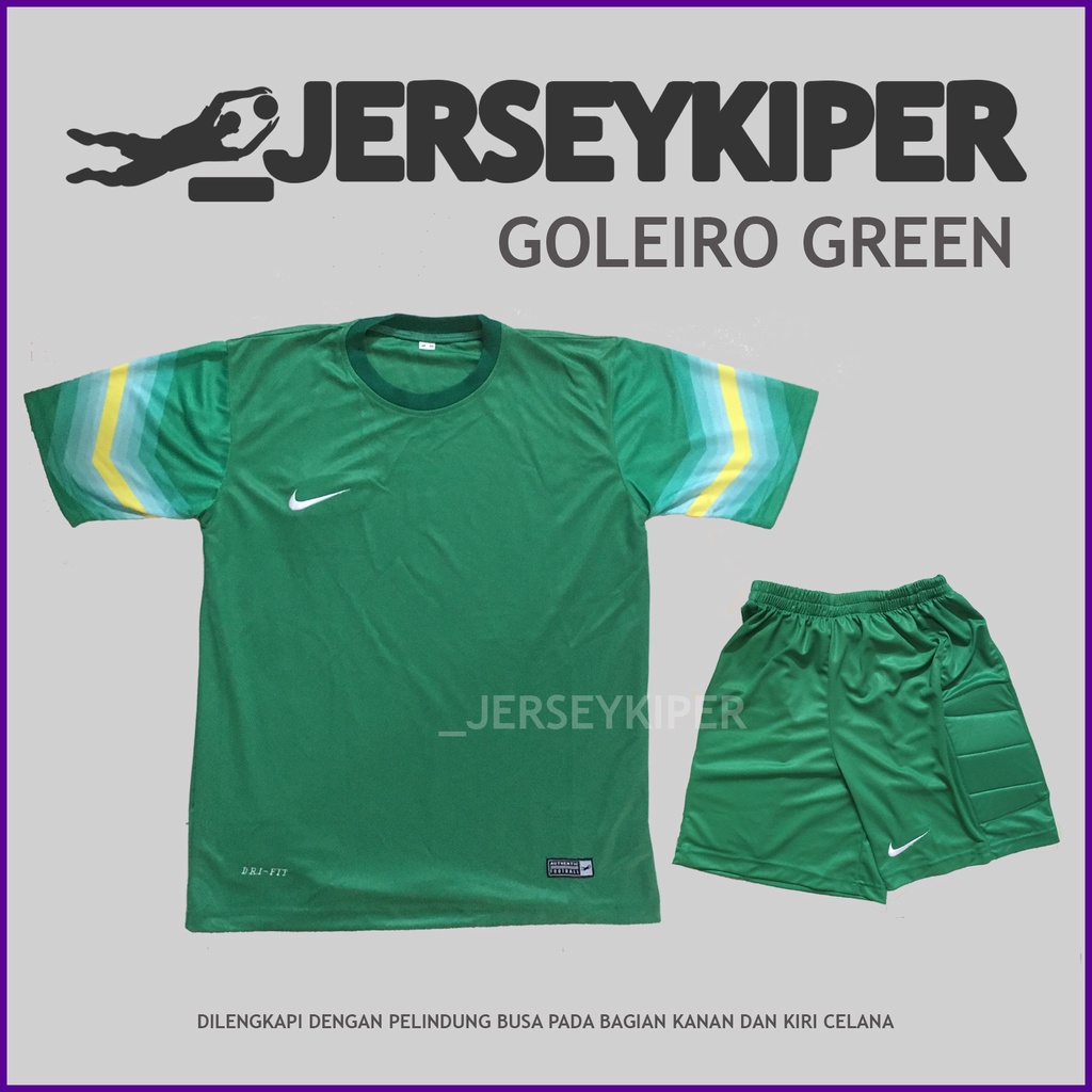 Jersey Kiper / Baju Kiper NK Goleiro Short Sleeve Green Full Busa SATU STEL