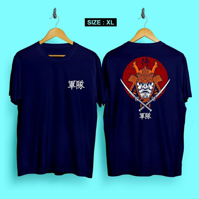 Fourfashion Kaos Pria Kaos Distro SAMURAI BUSHIDO NAVYBLUE CN619