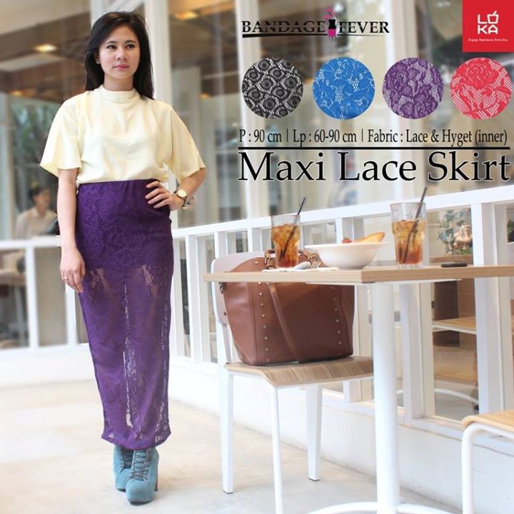 JANE COLLECTION || Bawahan Rok Wanita - Maxi Lace Skirt