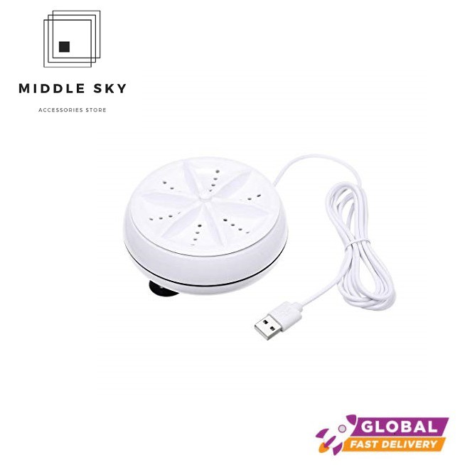Mesin Cuci Mini Ultrasonic Turbine Washer Foldable Bucket Ember USB Laundry pencuci baju