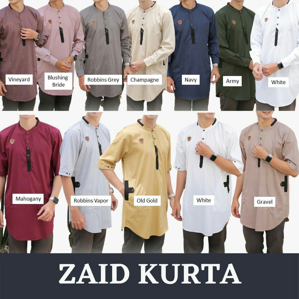 Koko atau Kurta Zaid lengan pendek by AL fawwaz