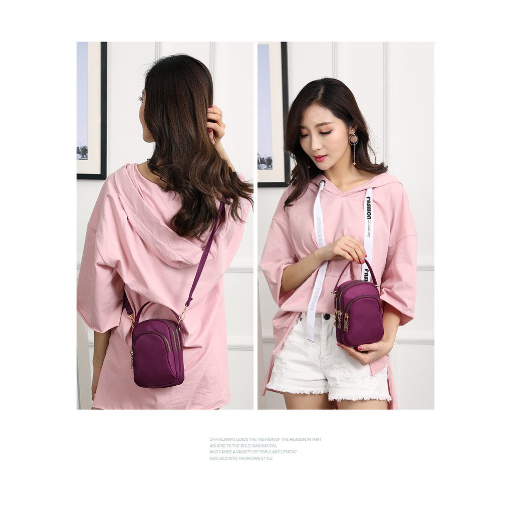Bayar Di Tempat Tas Selempang Pouch Korea Nilon Wanita / Women Nylon sling Bag DS023