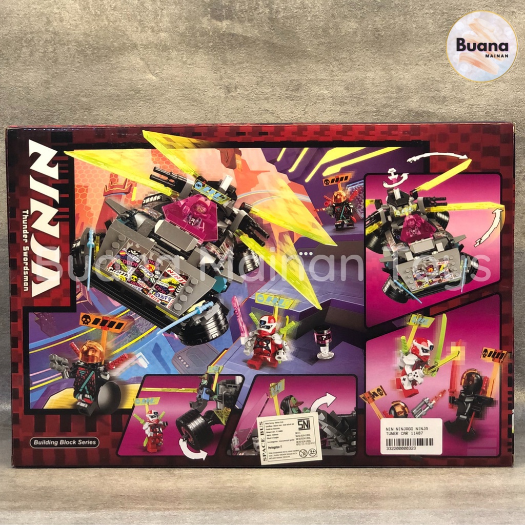 BRICK LARI NINJAGO BATTLE CAR 11487 MAINAN EDUKASI ANAK COWO COWOK BLOCKS BRICKS NINJA FIGHTER MOBIL PERANG NINJA-GO