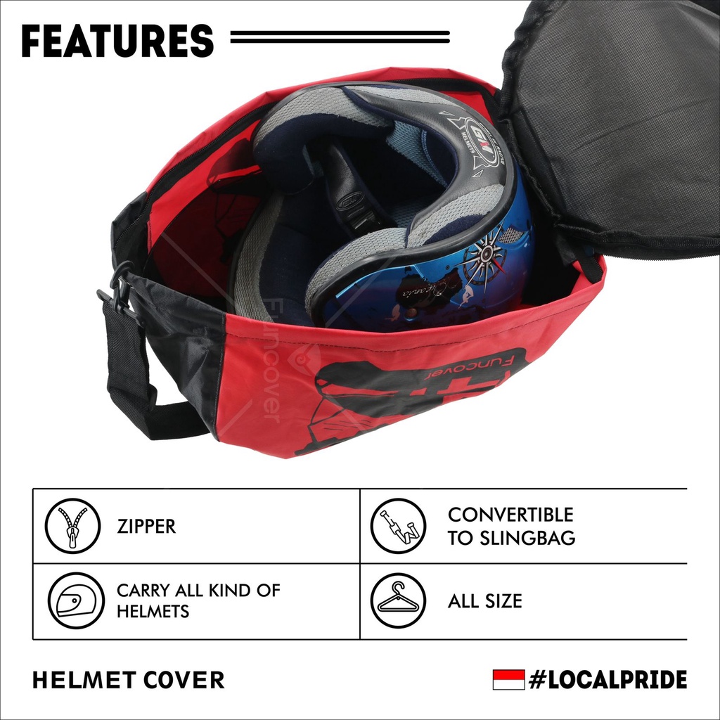 Cover | Tas Helm FUNCOVER Anti Air Hujan Anti Debu