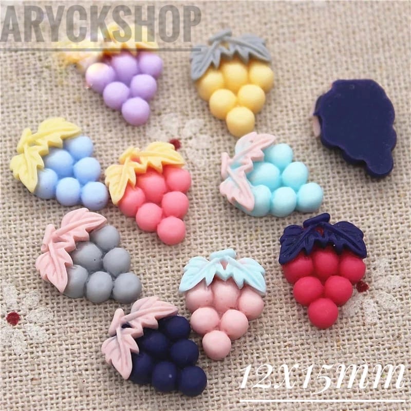 RESIN BUAH ANGGUR isi 10pcs Bahan craft kerajinan aksesoris rambut jepit lucu