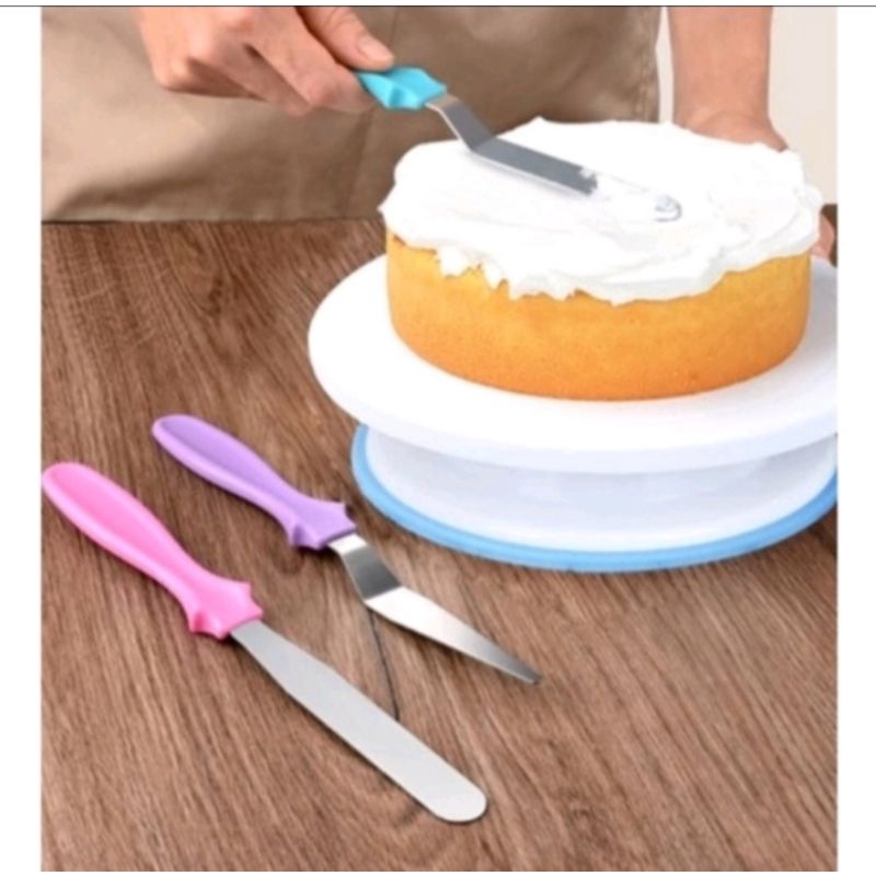 spatula butter cream set isi 3/spatula penghias kue/spatula dekorasi kue