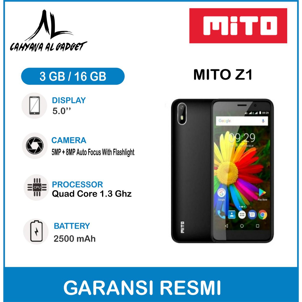 HP Mito Z1 Android 3GB RAM ROM 16GB GARANGSI RESMI CUCI GUDANG