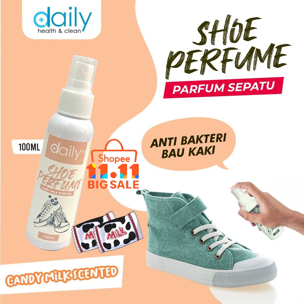 PARFUM SEPATU  - DAILY SHOE PERFUME DEODORAN SPRAY SEPATU ANTI BAKTERI ANTI BAU APEK - AMPUH MENGHILANGKAN BAU SEPATU