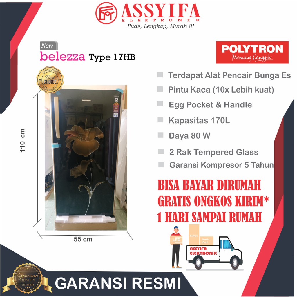 KULKAS POLYTRON 1 PINTU BELEZZA 17HOB