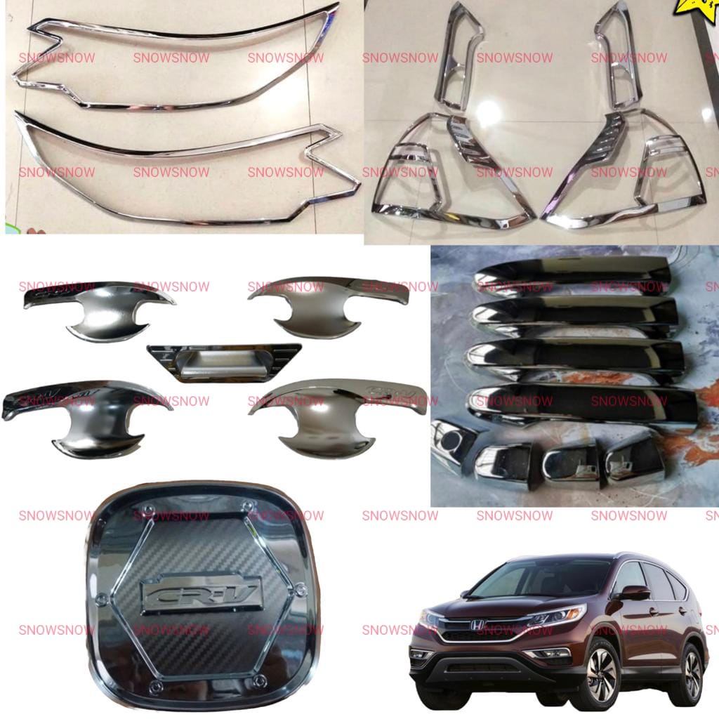 Paket Garnish Depan Belakang Outer Handle Cover Grand All New Crv 2013 2016 5pcs Chrome