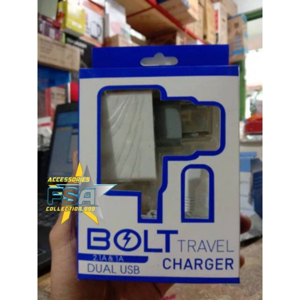 Charger/tc Bolt Dual USB 2.1A Charger Premium Quality Bolt charger fast Charging