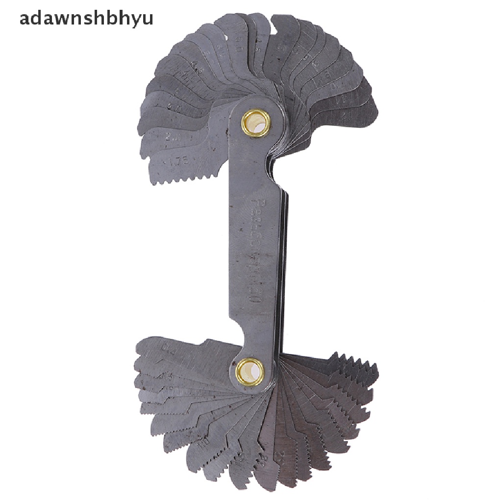 Adawnshbhyu 40Pcs thread measuring gage 60derajat whitworth metric screw thread pitch gauge